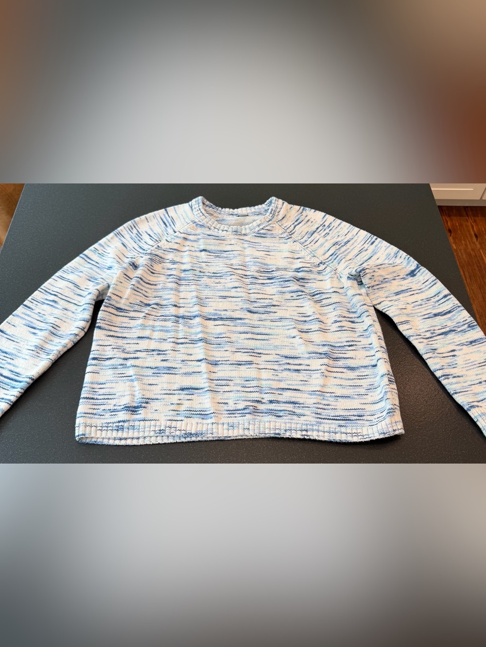 J. Crew Blue and White Marled Crewneck Sweater - Picture 3 of 9